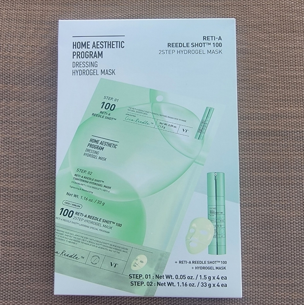 VT Cosmetics Reedle Shot 100 Hydrogel Mask 2 Step Set (4 masks)